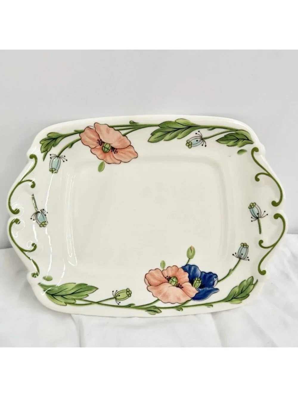 Villeroy & Boch Amapola Rectangular Serving Platter 8x6 Floral Vitro Porzellan
